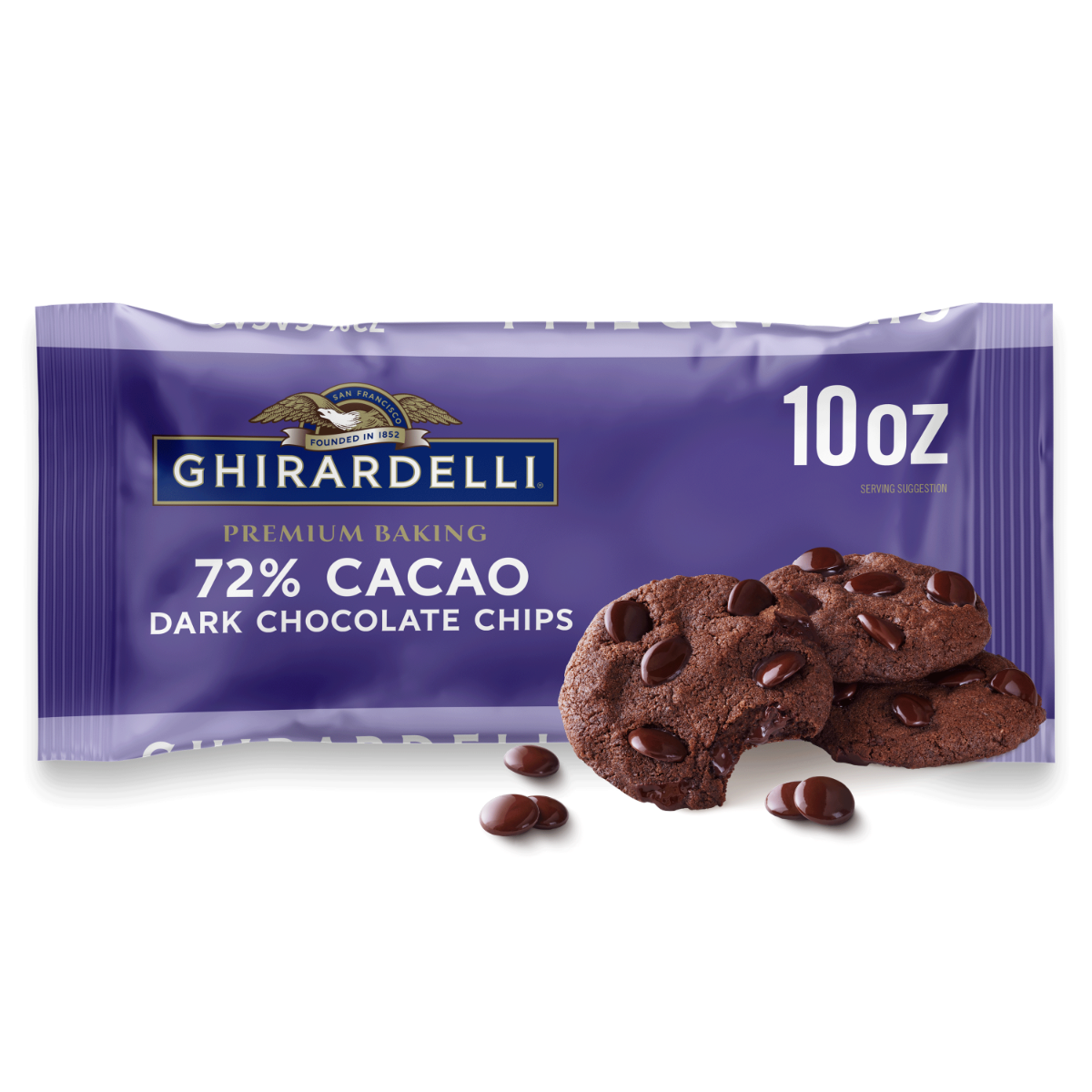 72% Cacao Dark Chocolate Chips 10 oz Bag