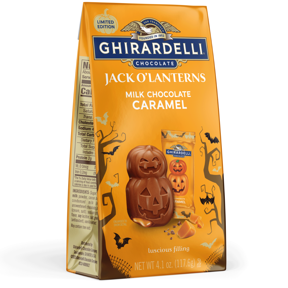 Milk Chocolate Caramel Jack O' Lanterns 4.1 oz Bag