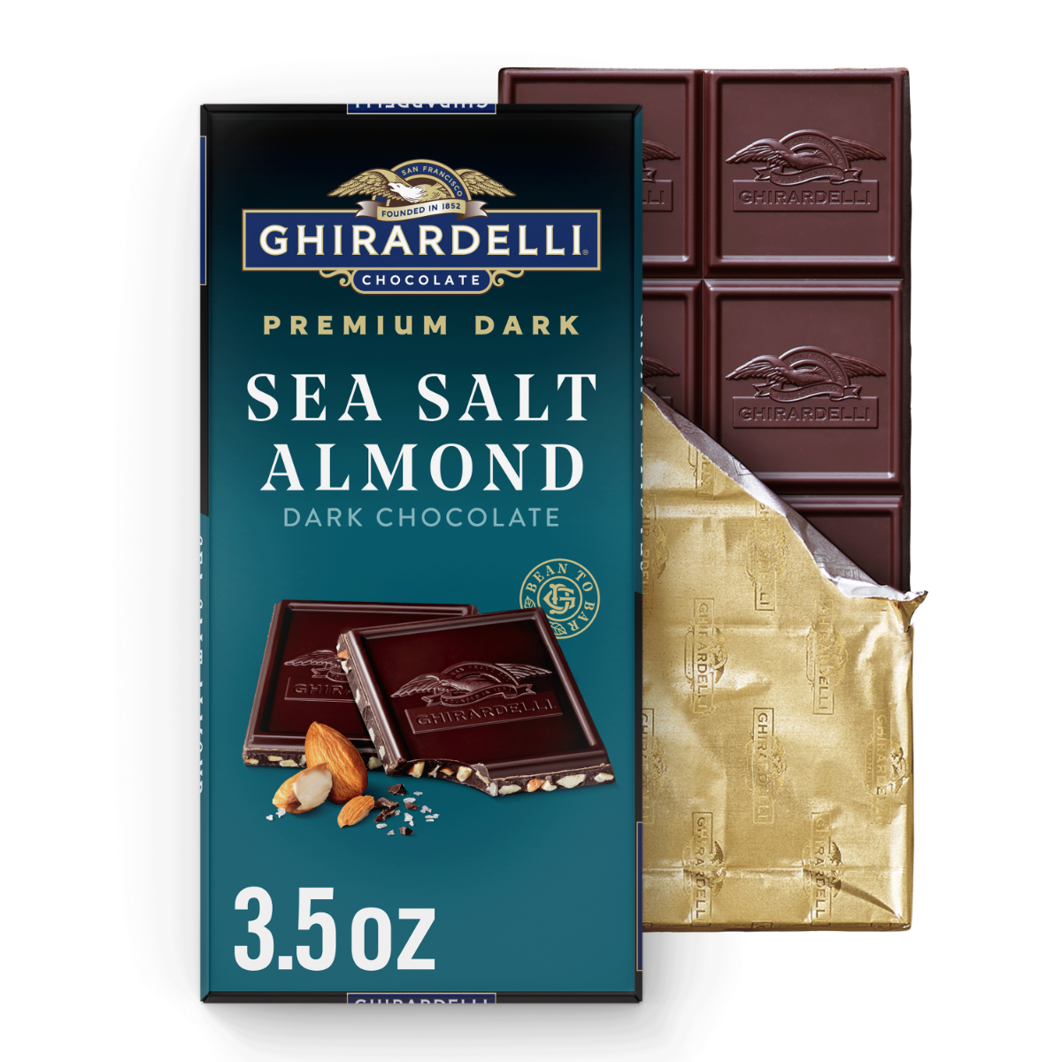 Premium Dark Sea Salt Almond Dark Chocolate Bar