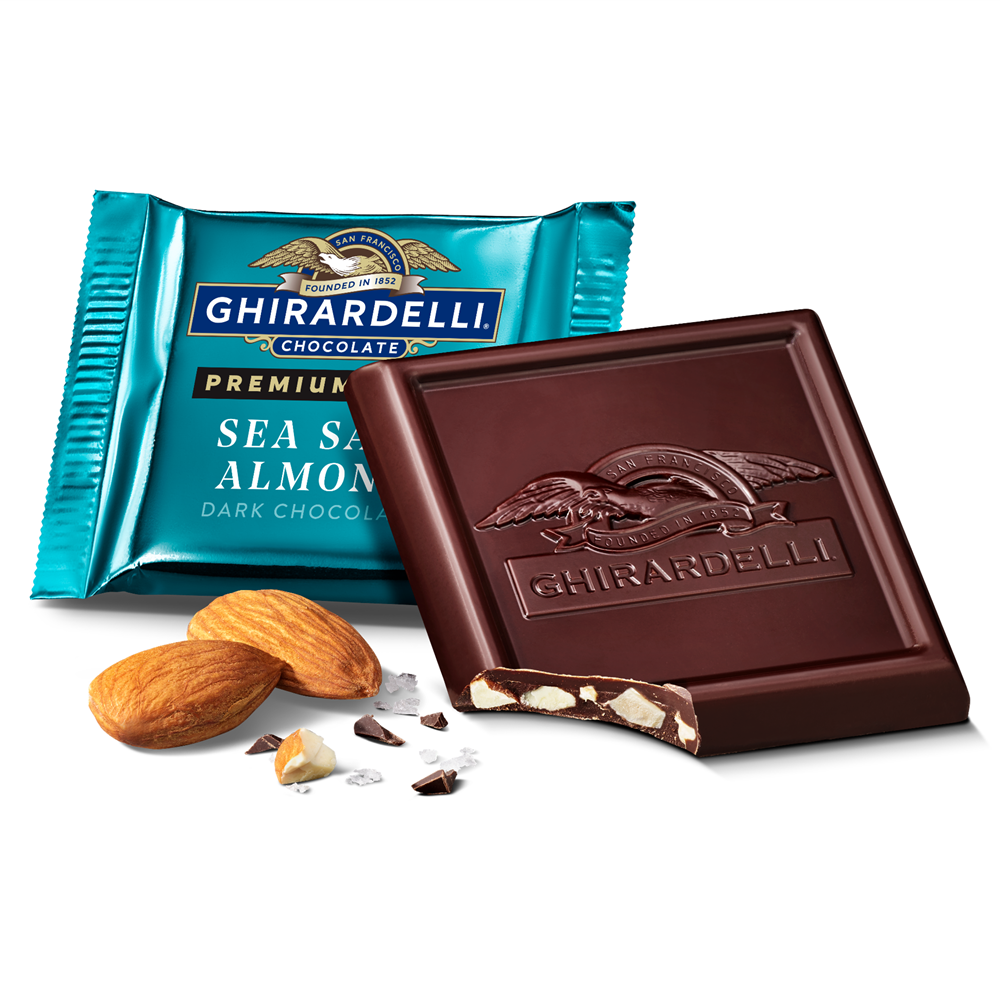 Premium Dark Sea Salt Almond Dark Chocolate Squares Case Pack (540 ct)